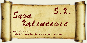 Sava Kalinčević vizit kartica